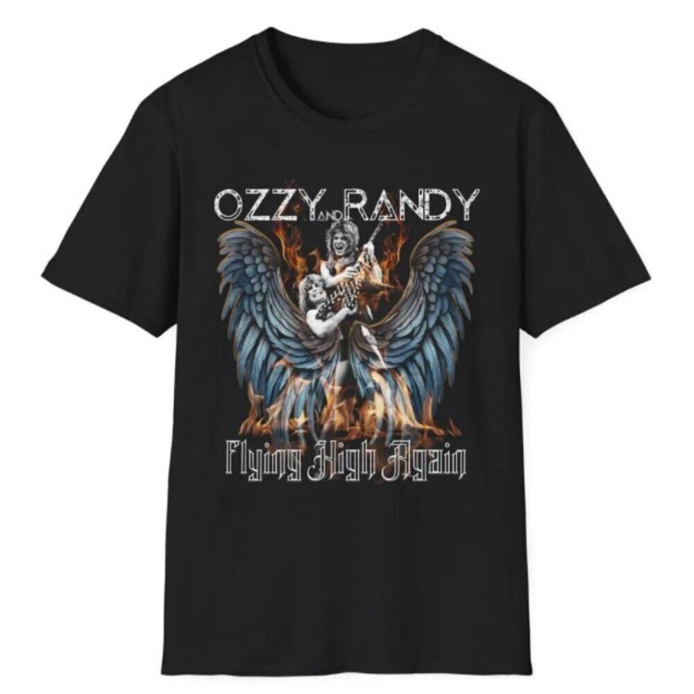 Ozzy and Randy Flying High Again Graphic Tee, Rock Music Shirt, Concert T-Shirt
